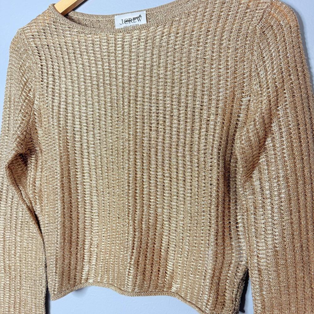 J.Crew Collection metallic open-weave sweater‎ XXS - Picture 3 of 5